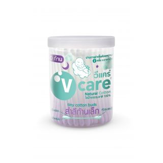V Care วีแคร์ สำลีก้านจิ๋ว หัวเล็กพิเศษ 100% Pure Cotton กระปุก/ ซอง
