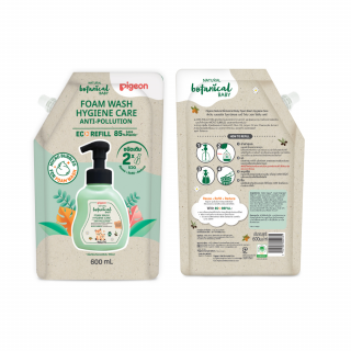 Pigeon พีเจ้น สบู่โฟมอาบน้ำทารก เนเชอรัล โบทานิคอล ไฮยีน แคร์ รีฟิล 600 มล.