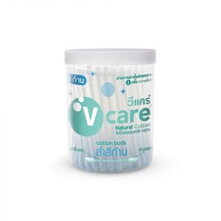 V Care วีแคร์ สำลีก้าน กระปุก 100 ก้าน ผลิตจากฝ้ายแท้บริสุทธิ์ 100%